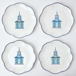 Mrs. Alice Starter Plates|Scalloped Pagoda Starter Plate (Set Of 4)