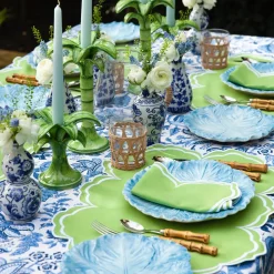 Mrs. Alice Napkins|Serena Apple Green Scalloped Napkins (Set Of 4)