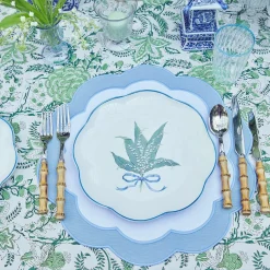 Mrs. Alice Placemats|Serena Applique Blue Placemats (Set Of 4)