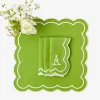 Mrs. Alice Napkins|Serena Applique Green Napkins (Set Of 4)