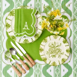 Mrs. Alice Napkins|Serena Applique Green Napkins (Set Of 4)