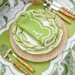 Mrs. Alice Napkins|Serena Applique Green Napkins (Set Of 4)