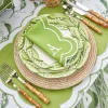 Mrs. Alice Table Linen Sets|Serena Applique Green Placemats & Napkins (Set Of 4)