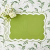 Mrs. Alice Placemats|Serena Applique Green Placemats (Set Of 4)