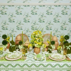 Mrs. Alice Placemats|Serena Applique Green Placemats (Set Of 4)