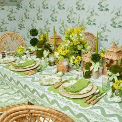 Mrs. Alice Placemats|Serena Applique Green Placemats (Set Of 4)