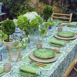 Mrs. Alice Placemats|Serena Applique Green Placemats (Set Of 4)