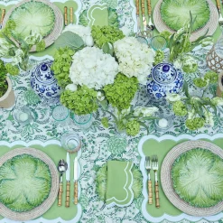 Mrs. Alice Placemats|Serena Applique Green Placemats (Set Of 4)