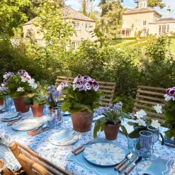 Mrs. Alice Seville Crockery|Seville Blue Gardenia Dinner Plate (Set Of 4)