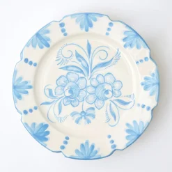 Mrs. Alice Seville Crockery|Seville Blue Gardenia Dinner Plate (Set Of 4)