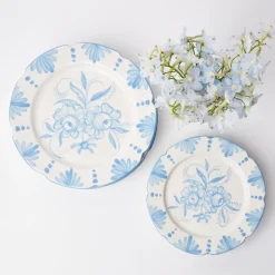 Mrs. Alice Dinner Plates|Seville Blue Gardenia Dinner Plate (Set Of 4)