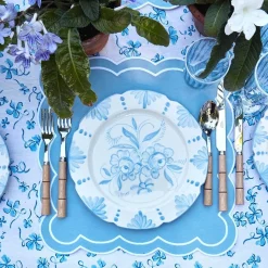 Mrs. Alice Dinner Plates|Seville Blue Gardenia Dinner Plate (Set Of 4)