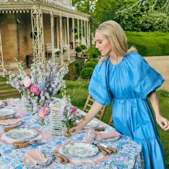 Mrs. Alice Dinner Plates|Seville Blue Gardenia Dinner Plate (Set Of 4)