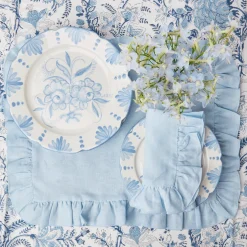 Mrs. Alice Dinner Plates|Seville Blue Gardenia Dinner Plate (Set Of 4)