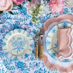 Mrs. Alice Crockery Sets|Seville Blue Gardenia Starter Plate (Set Of 4)