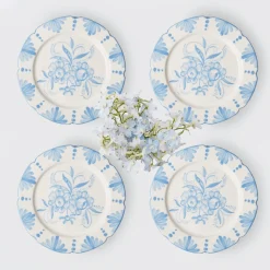 Mrs. Alice Starter Plates|Seville Blue Gardenia Starter Plate (Set Of 4)