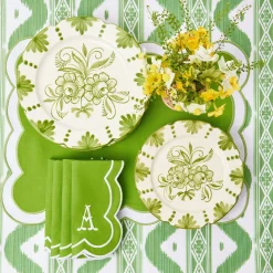 Mrs. Alice Seville Crockery|Seville Green Gardenia Dinner Plates (Set Of 4)