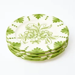 Mrs. Alice Seville Crockery|Seville Green Gardenia Dinner Plates (Set Of 4)