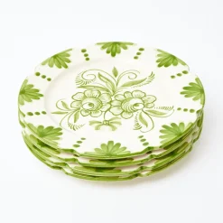 Mrs. Alice Dinner Plates|Seville Green Gardenia Dinner & Starter Plates (Set Of 8)