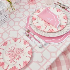 Mrs. Alice Crockery Sets|Seville Pink Gardenia Dinner Plate (Set Of 4)