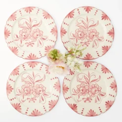 Mrs. Alice Dinner Plates|Seville Pink Gardenia Dinner Plate (Set Of 4)