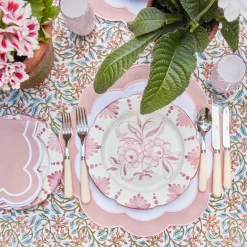 Mrs. Alice Dinner Plates|Seville Pink Gardenia Dinner Plate (Set Of 4)