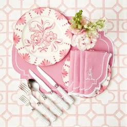 Mrs. Alice Seville Crockery|Seville Pink Gardenia Dinner Plate (Set Of 4)