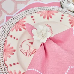 Mrs. Alice Crockery Sets|Seville Pink Gardenia Dinner & Starter Plates (Set Of 8)