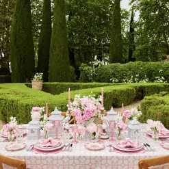 Mrs. Alice Crockery Sets|Seville Pink Gardenia Dinner & Starter Plates (Set Of 8)