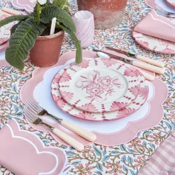 Mrs. Alice Crockery Sets|Seville Pink Gardenia Starter Plate (Set Of 4)