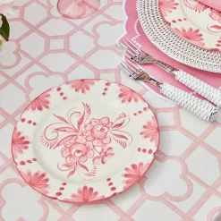Mrs. Alice Crockery Sets|Seville Pink Gardenia Starter Plate (Set Of 4)