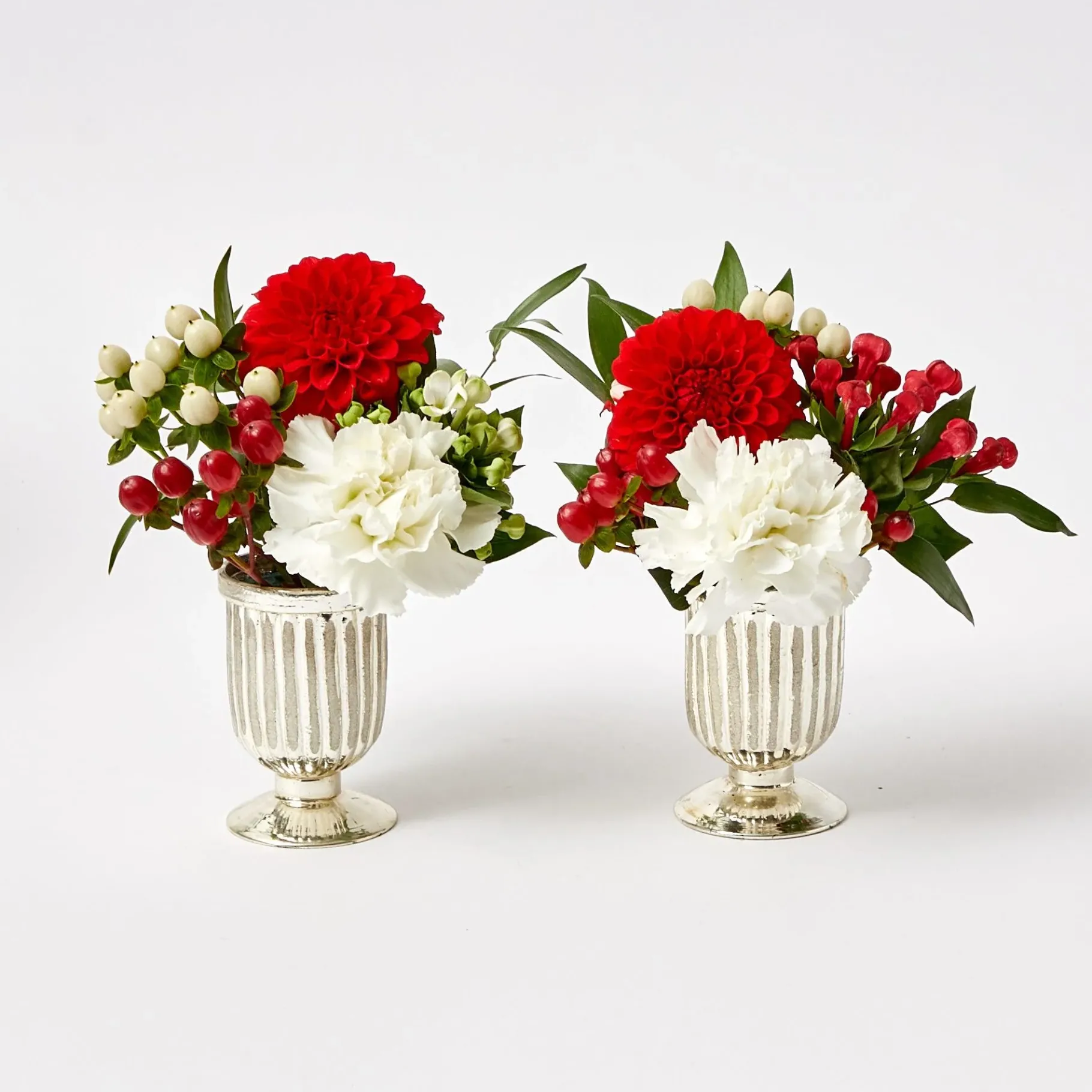 Mrs. Alice Vases|Small Mercury Fluted Vase (Pair)