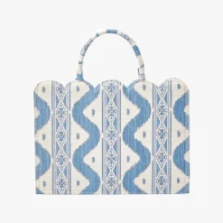 Women Mrs. Alice Mrs. Alice Tote Bags|Small Tote Bag (Blue Ikat)