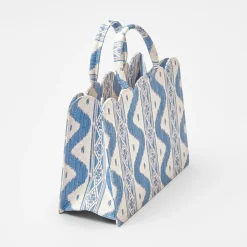 Women Mrs. Alice Mrs. Alice Tote Bags|Small Tote Bag (Blue Ikat)
