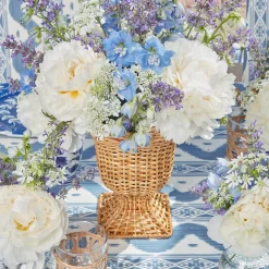 Mrs. Alice Vases|Small Natural Rattan Urn Vase