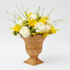 Mrs. Alice Vases|Small Natural Rattan Urn Vase