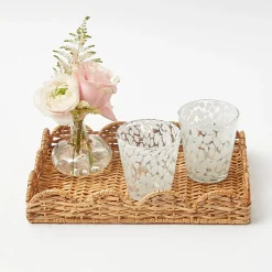 Mrs. Alice Trays & Liners|Small Scalloped Rattan Tray