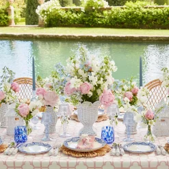 Mrs. Alice Rattan Tableware|Small White Rattan Urn Vase