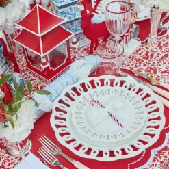 Mrs. Alice Napkin Rings, Bows & Wreaths|Snow White Velvet Napkin Bows (Set Of 4)