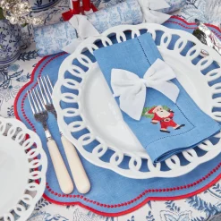 Mrs. Alice Napkin Rings, Bows & Wreaths|Snow White Velvet Napkin Bows (Set Of 4)