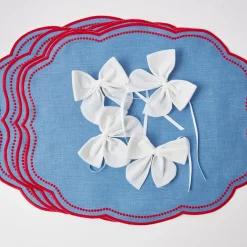 Mrs. Alice Napkin Rings, Bows & Wreaths|Snow White Velvet Napkin Bows (Set Of 4)