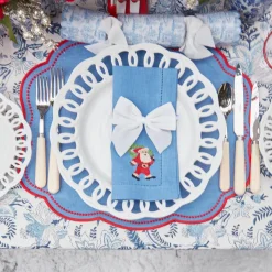 Mrs. Alice Napkin Rings, Bows & Wreaths|Snow White Velvet Napkin Bows (Set Of 4)