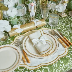 Mrs. Alice Napkin Rings, Bows & Wreaths|Snow White Velvet Napkin Bows (Set Of 4)