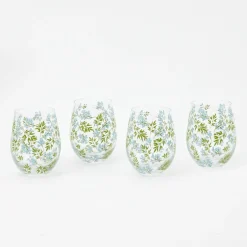 Mrs. Alice Glasses|Spring Floral Glasses (Set Of 4)