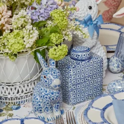 Mrs. Alice Vases|Square Floral Print Ginger Jar