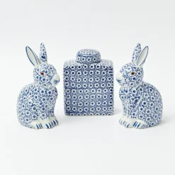 Mrs. Alice Vases|Square Floral Print Ginger Jar