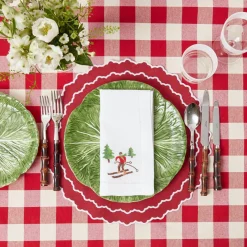 Mrs. Alice Tablecloths|Swiss Red Gingham Tablecloth