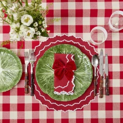 Mrs. Alice Tablecloths|Swiss Red Gingham Tablecloth