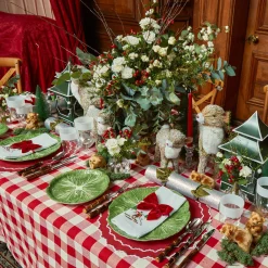 Mrs. Alice Tablecloths|Swiss Red Gingham Tablecloth