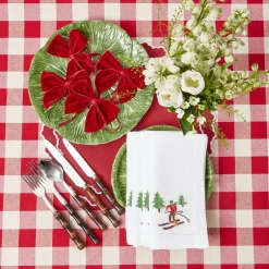 Mrs. Alice Tablecloths|Swiss Red Gingham Tablecloth